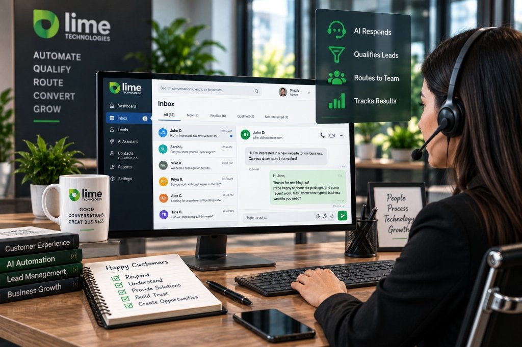 Customer support workspace illustrating AI-assisted conversations and human team escalation.